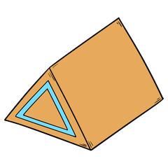 triangle shape sorter piece illustration hand drawn isolated vector	

