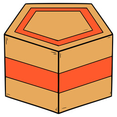pentagon shape sorter piece illustration hand drawn isolated vector	
