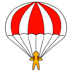 parachute illustration hand drawn isolated vector	
