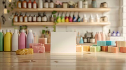 Artisanal Soap Making Handcrafted Business Cards and Colorful Bars in a Boutique Studio