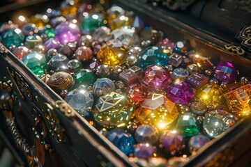 Overflowing with sparkling gemstones, the treasure chest is meticulously watched over by artificial intelligence