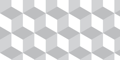 Seamless abstract white and gray background from cubes and lines. Geometric tiles and mosaic creative stylish seamless pattern block cube background. minimal hexagon Cubes mosaic shape vector design.