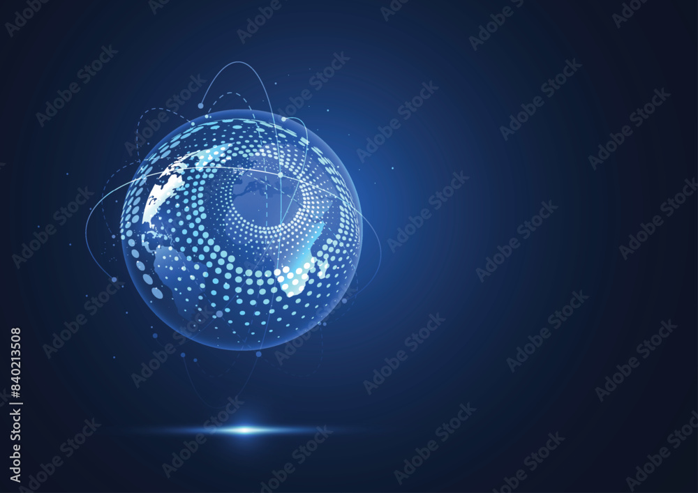 Poster global network connection. world map point and line composition concept of global business. vector i