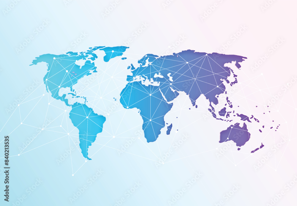 Poster global network connection. world map point and line composition concept of global business. vector i