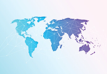 Global network connection. World map point and line composition concept of global business. Vector Illustration