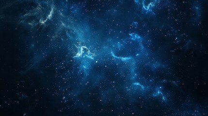 A vibrant cosmic tapestry woven in brilliant blue starlight