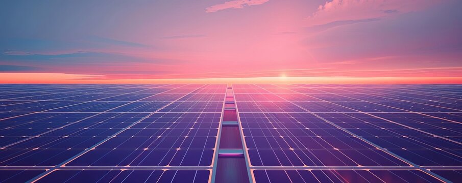 solar panel array flat design top view futuristic theme animation Triadic Color Scheme