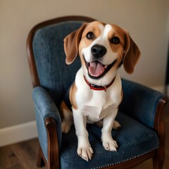 Beagle Sitting On A Chair Generative Art