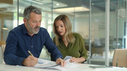 Obraz premium The Colleagues Reviewing Documents