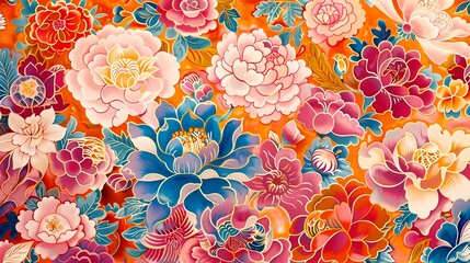 Retro antique flower pattern texture illustration poster background