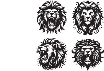 Collection Of Four Engravings With Lion Head 
