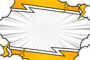 Blank yellow modern comic page frame background design template © Toing