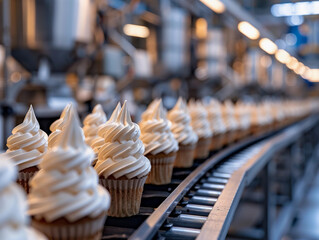 Cupcake Production Line in Factory