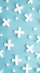 Obraz premium Simplified Abstract Blue Medical Crosses