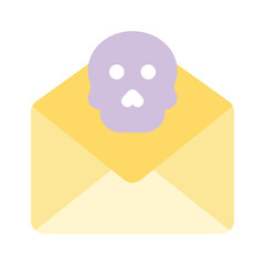 Cross sign on mail denoting icon of mail error, spam mail vector design