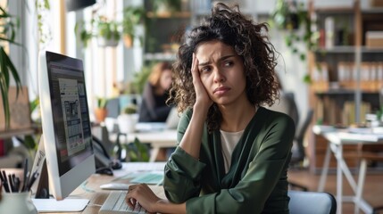Fototapeta premium The distressed office worker
