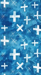 Obraz premium Simplified Abstract Blue Medical Crosses