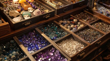 Sparkling Gemstones Crafting Creativity in a Handcrafted Jewelry Boutique