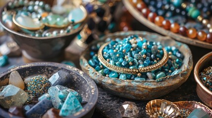 Sparkling Gemstones Crafting Creativity in a Handcrafted Jewelry Boutique