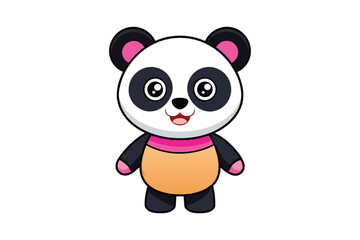 Naklejka premium Vector illustration of panda isolated on white background. Ai generative