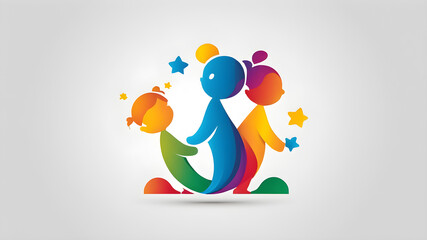 Fototapeta premium Child themed logo icon on white background Generative AI