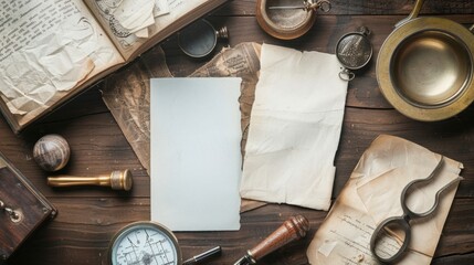 Preserving the Past Heritage Conservationist's Study with Ancient Artifacts and Restoration Tools Blank Business Cards for Contact Information