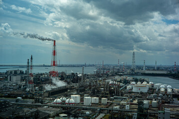 Industrial area along the harbor