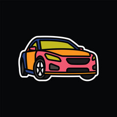 Fototapeta premium Original vector illustration. A passenger car. A contour icon.