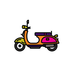 Fototapeta premium Original vector illustration. City scooter. A contour icon.