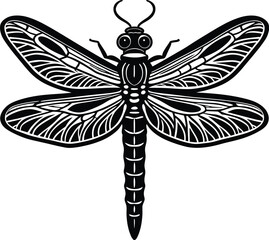 Dragon fly silhouette vector illustration