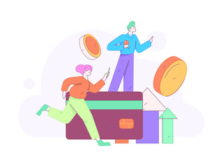 Marketing planning business characters flat vector concept operation hand drawn illustration
