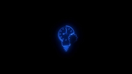 Light Bulb icon, Idea, solution, thinking icon with time sign. Light Bulb icon and countdown, deadline,
