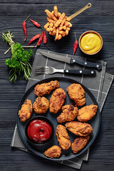 american style fried chicken wings on a plate