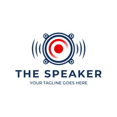 speaker sound system logo design with creative concept premium vector