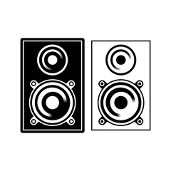 speaker sound system icon design with creative concept premium vector