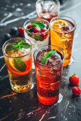 A selection of beverages on a surface, ideal for use in articles about food and drink, lifestyle, or entertainment