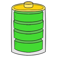 full battery icon illustration hand drawn isolated vector	
