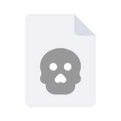 Skull on page denoting unique icon of file hacking