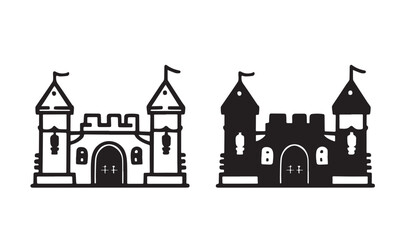 Obraz premium Vector medieval castles icon