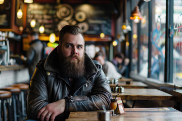 Obraz premium A Modern Viking Portrait., Modern days Viking, A way of life, call of the wild, A new kind of beauty.