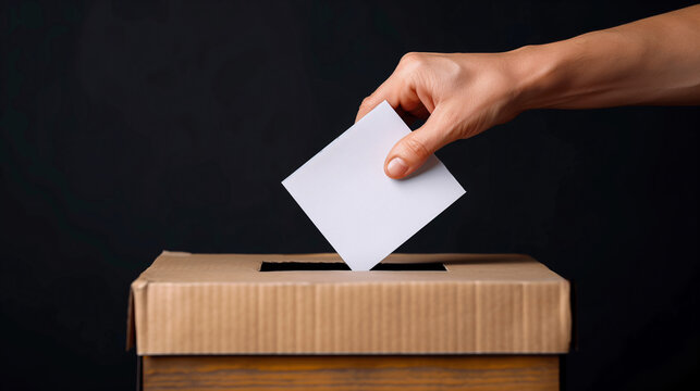 a hand putting a vote into the voting box