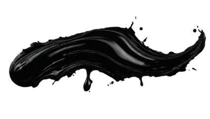 Macchia di vernice nera su sfondo trasparente