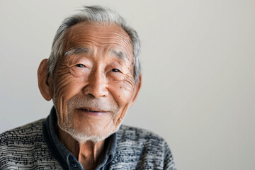 Obraz premium Elderly Japanese Man Smiling Portrait 