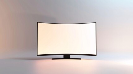 An isolated flat or curved television screen background suitable for commercials, video streaming service ads, or electronics advertisements