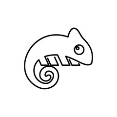 Chameleon line logo icon design vector illustration