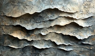A rocky mountain with waves in the foreground.