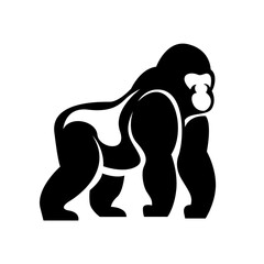Gorilla line art, Vector illustration logo icon