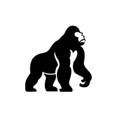 Gorilla line art, Vector illustration logo icon