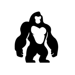 Gorilla line art, Vector illustration logo icon