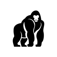 Gorilla line art, Vector illustration logo icon